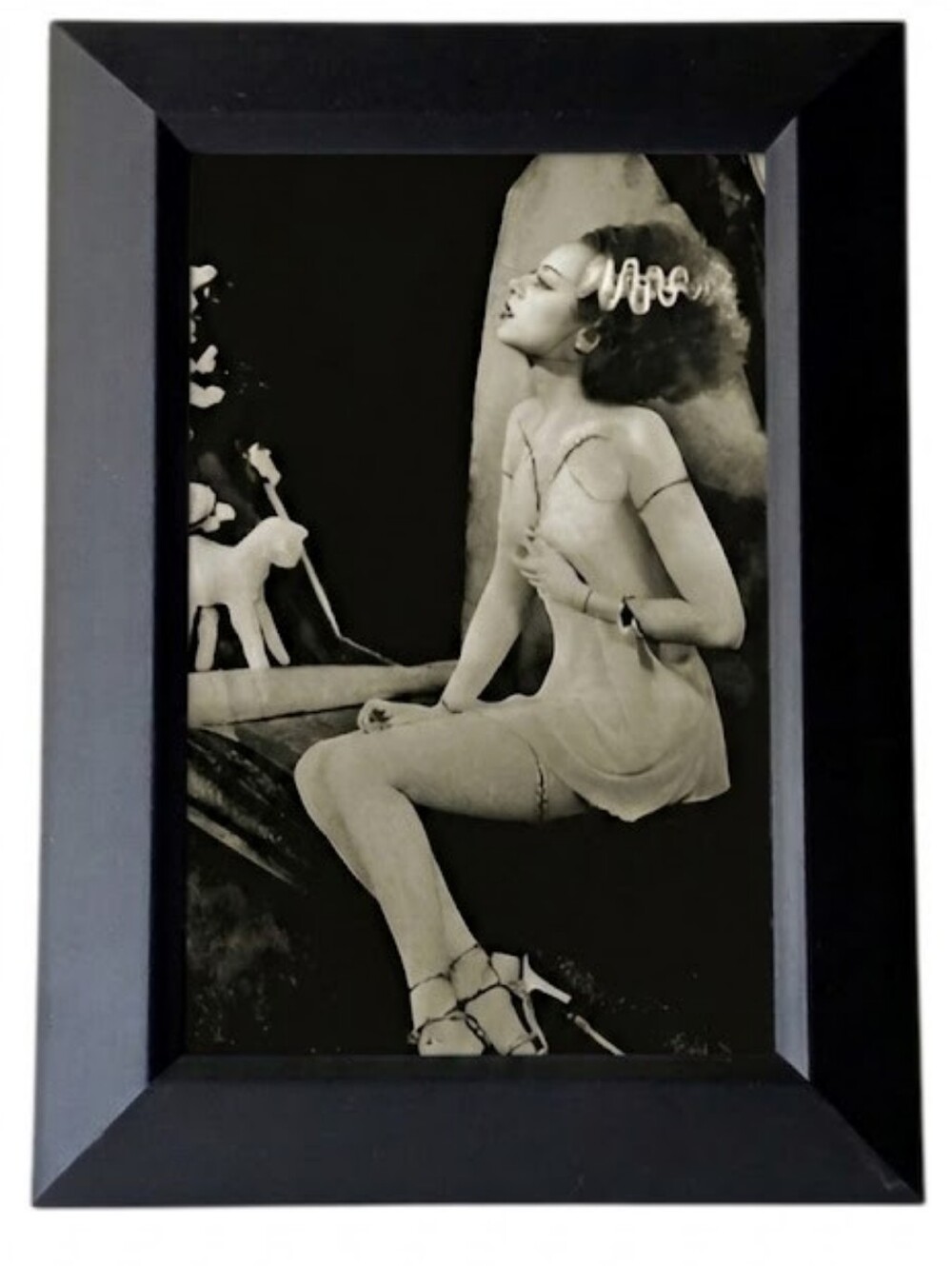 Vintage monster universal bride of frankenstein Queen marry Shelly Horror  Print